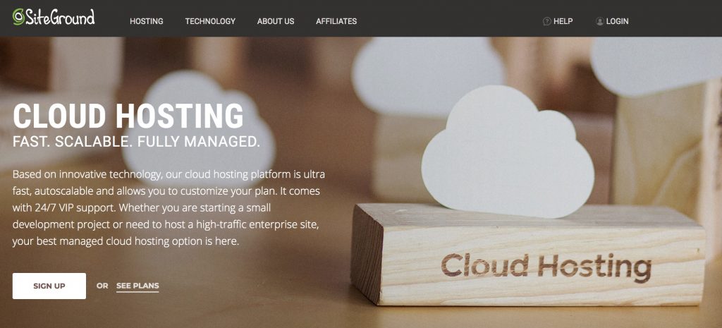 Cloud hosting with SiteGround