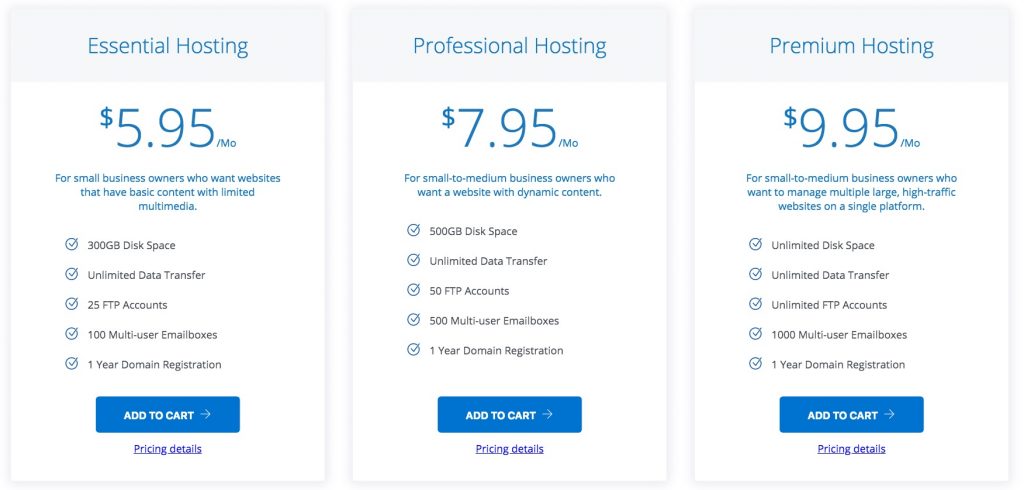 Web.com's shared hosting plans