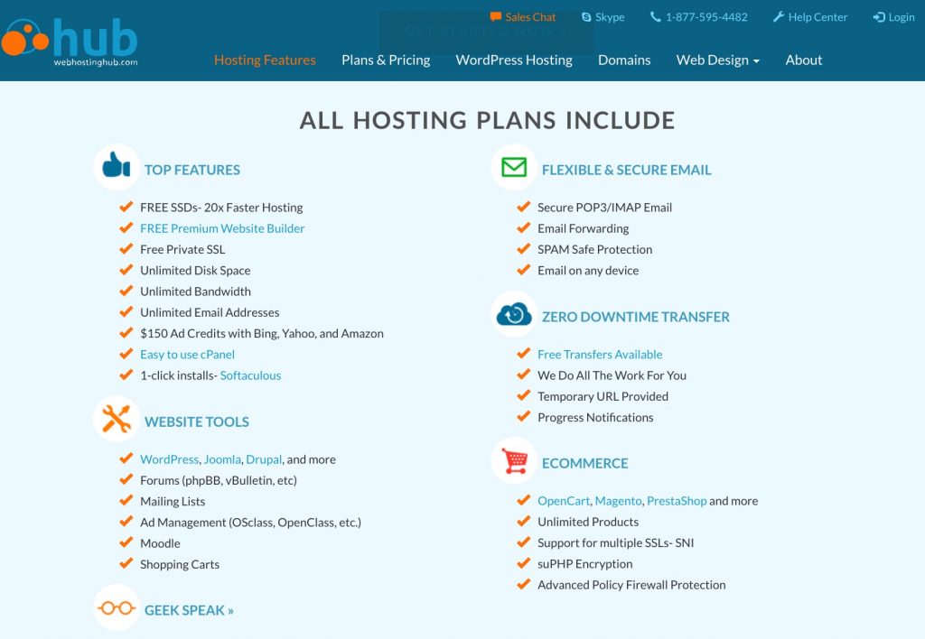 Web Hosting Hub's hosting features