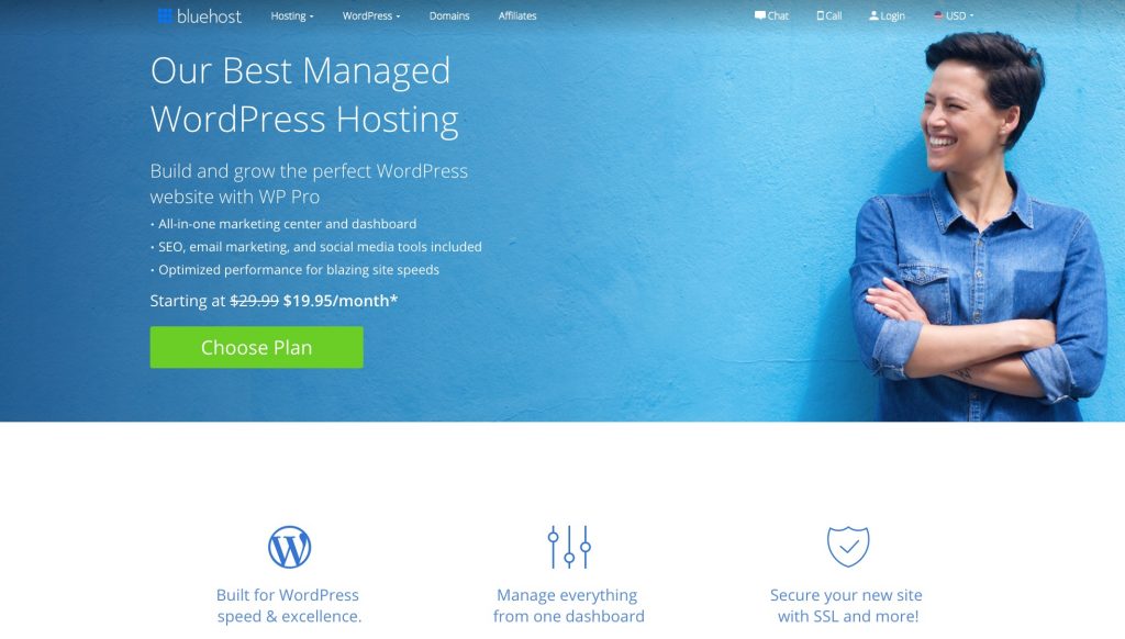 Managed WordPress hosting from Bluehost