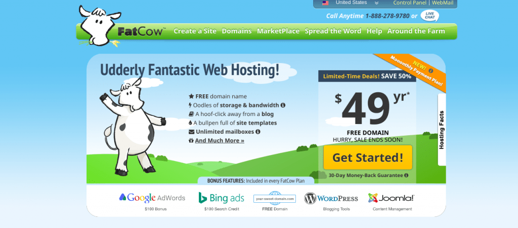 FatCow Hosting Homepage