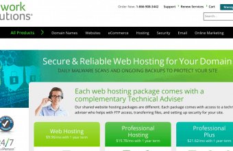 Network Solutions Hosting Screenshot