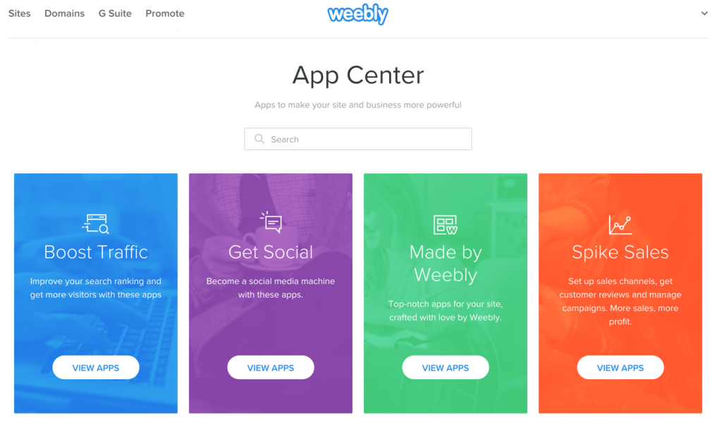 Weebly's App Center